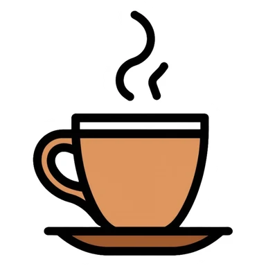 A simple steaming coffee cup sticker