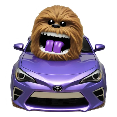 Hot wheel furry Chewbacca teeth grill Toyota 86 blueberry furry finish ,chrome wheels  sticker