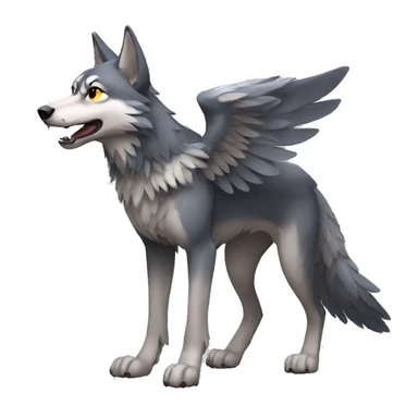 Winged Wolf full body sticker