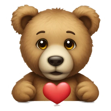 teddy bear with heart sticker