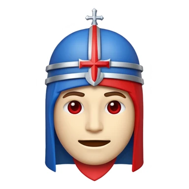 Make me an emoji to my school Holy cross davao college  representing this three colors ❤️💙🤍 make it like a crusader. sticker