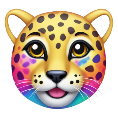 lisa frank rainbow cheetah sticker