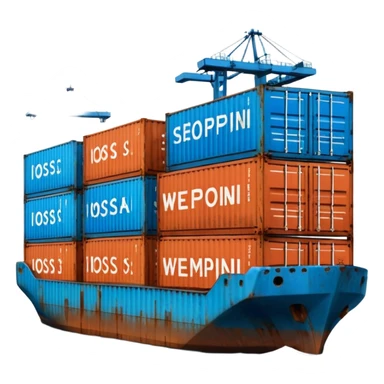 Sea Port area, containers sticker
