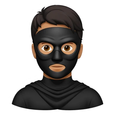 a man with a black mask on his full face  sticker