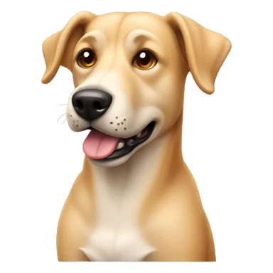 light beig mongrel dog with bent ear sticker