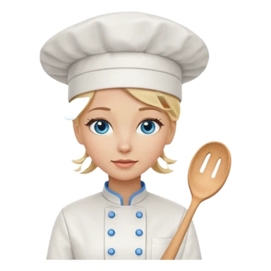 Blonde blue eyed female chef sticker