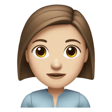 White girl with straight brown hair and blue eyes  sticker