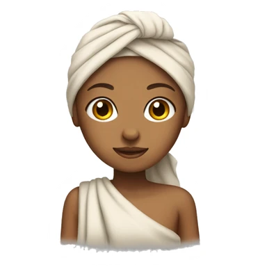 Tan girl wearing a hair towel sticker