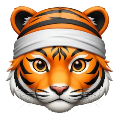 Tiger ninja with headband sticker