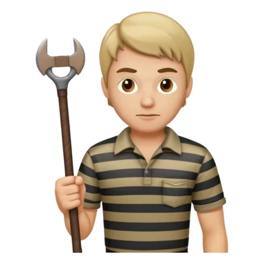 Thief with crowbar and striped shirt sticker