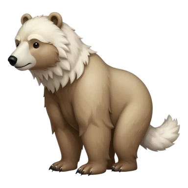 Brown polar bear with a wolf’s tail sticker