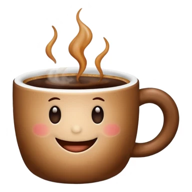 a cute cup of coffee with a smile, without the plate under the cup sticker