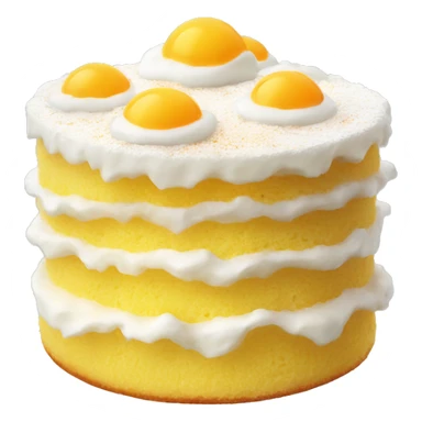 A fluffy sponge cake topped with creamy salted eggs sticker
