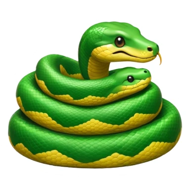 baby anaconda coiled up, simple emoji style sticker
