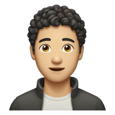 asian guy in his 20s with curly hair sticker
