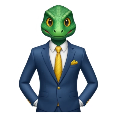 A reptilian humanoid dressing a suit sticker