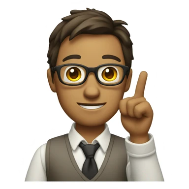 nerd with finger pointing up sticker