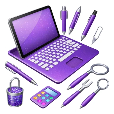 Purple Glitter administrator tools sticker