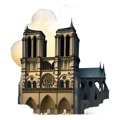 Notre dame with foreworks sticker