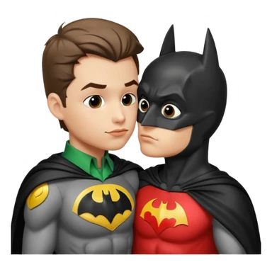 batman kissing robin sticker