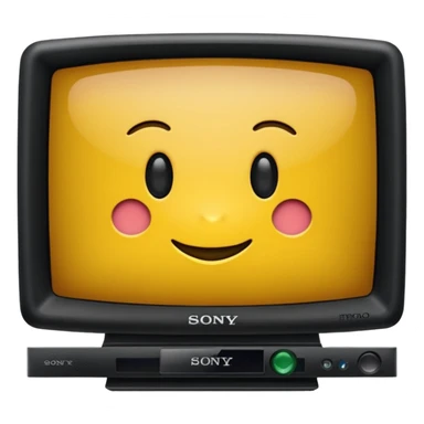 старый черный телевизор Sony с ярко зеленым пиксельным экраном  sticker