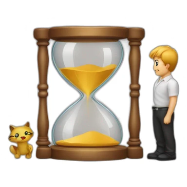 emoji looking at hourglass sticker