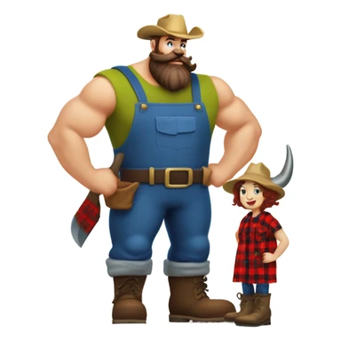Paul Bunyan and babe the blue ox sticker