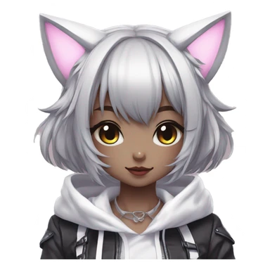 Edgy Kawaii Cute Cool Beautiful Elegant Pretty Anime Lolita Techwear Catgirl sticker