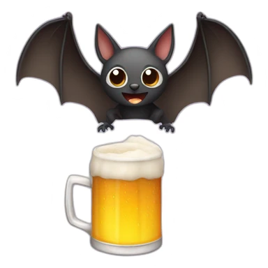 A bat drinking a can of beer sticker