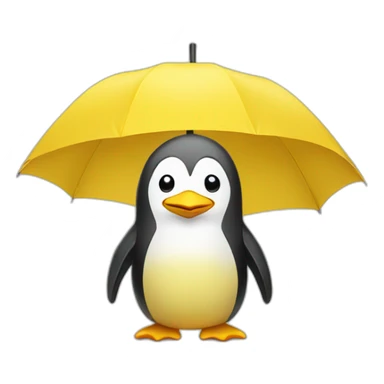 YELLOW PENGUIN WITH UMBRELLA sticker