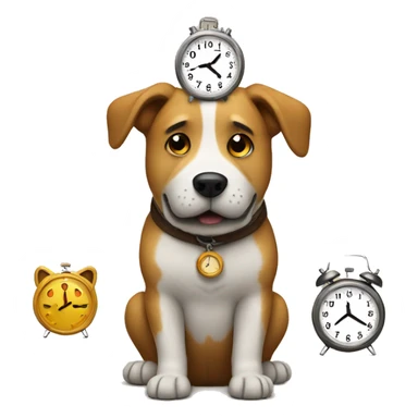 this is fine dog with clocks sticker