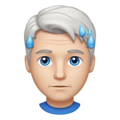 white man salt and pepper hair sticker