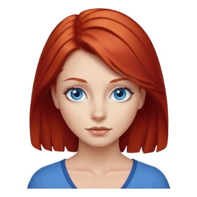 Woman red hair blue eyes sticker