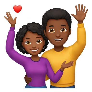 Black woman emoji throwing the black man emoji out  sticker