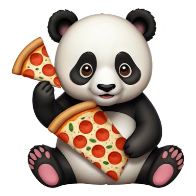 panda eating pizza sticker