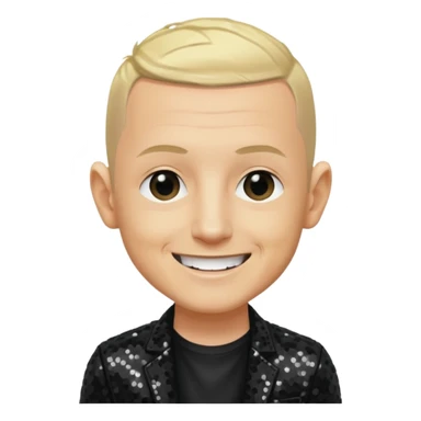 Chester Bennington from Linkin Park with blonde hair, black sequin outfit sticker