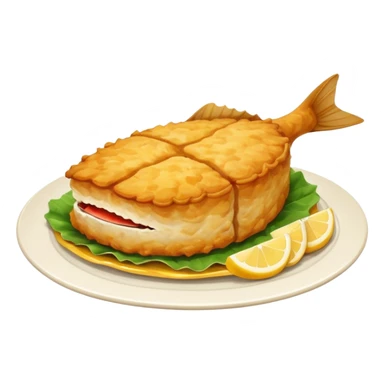 dishes with fried fillet catfish sticker