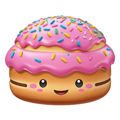 pink kawaii inflatable pan dulce concha sticker