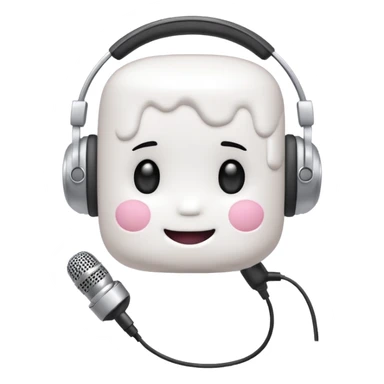marshmallow head DJ with a microphone sticker