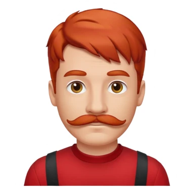 red haired guy with moustache and red outfit sticker