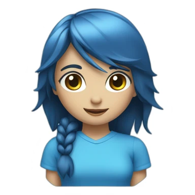 Cooperation between two girl in blue  sticker