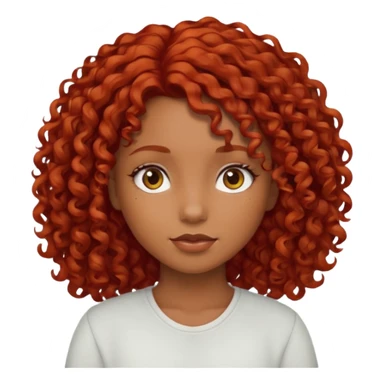 Una chica morena, rizada de pelo rojo sticker