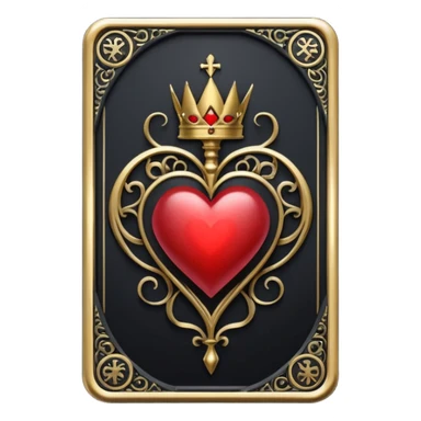 heart with gothic black tarot cards sticker