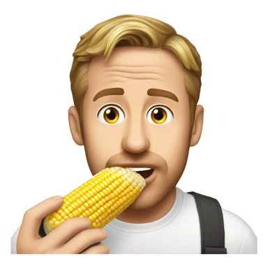 Ryan Gosling eating corn sticker