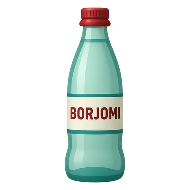 Borjomi water bottle emoji with label, variation 1 sticker