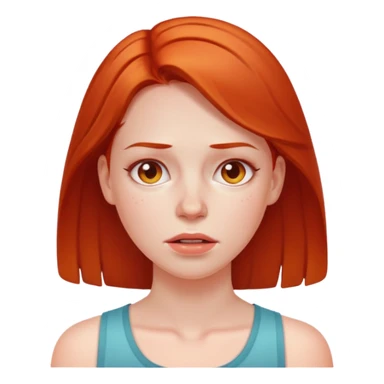 woman feeling very hot, sweating with face redish sticker