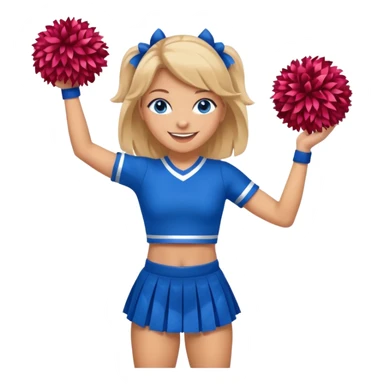 Full body , female , cheerleader , blue eyes sticker