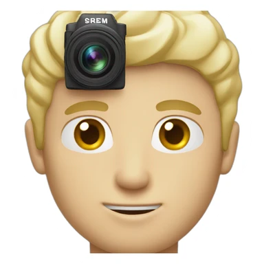 white blonde man in love with his camera sticker