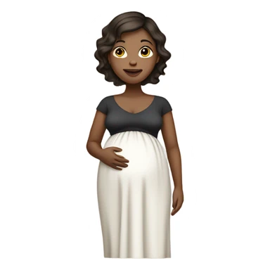 Pregnant women wearing a dress standing with dark brown hair and white ish skin  sticker