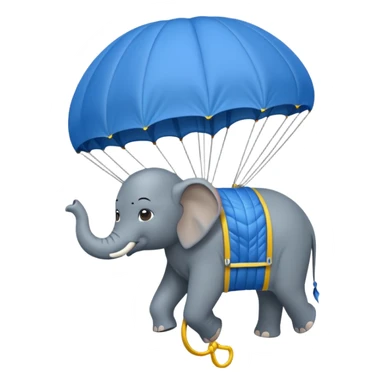elephant riding blue parachute sticker